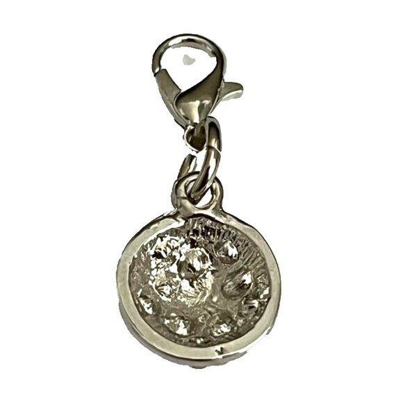Crystal Soccer Ball Clip On Charm Zipper Pull Purse Bag Charm Silver Tone Enamel - Picture 4 of 6